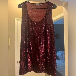 Cato tank top, size 22/24, raisin colored, sequins